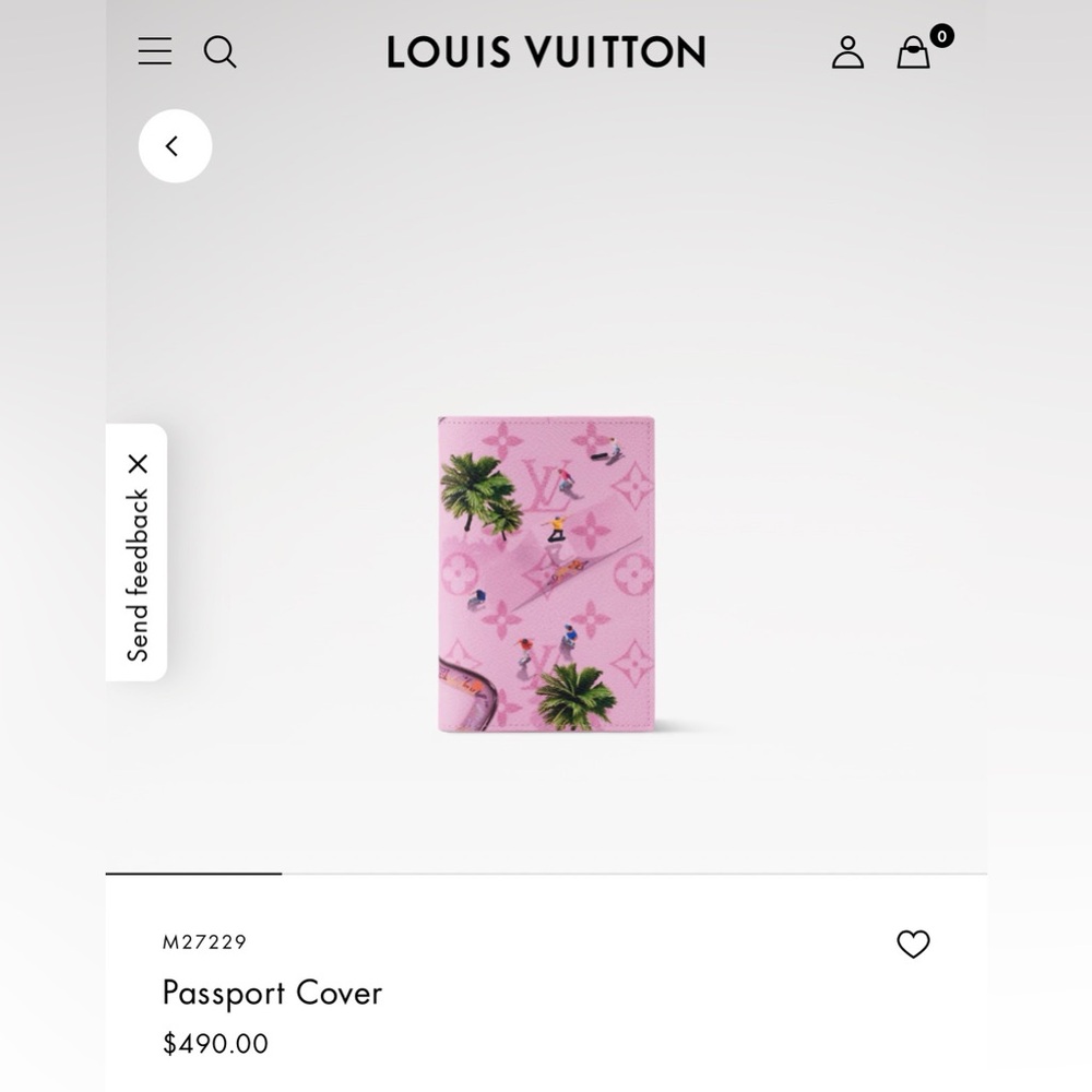 PASSPORT: Pink w/Green Palm Trees & Monogram, NIB - Picture 8 of 11